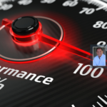 Performance meter with the lever going towards 100