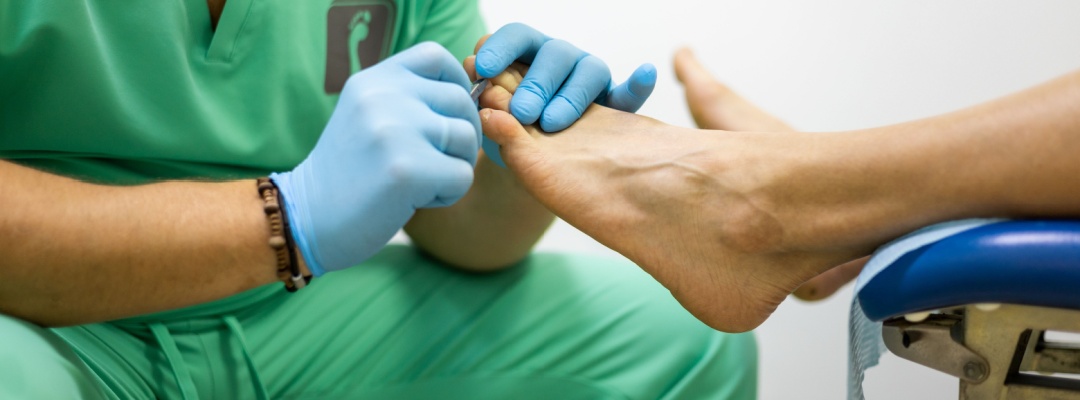 Foot treatment at podiatrist