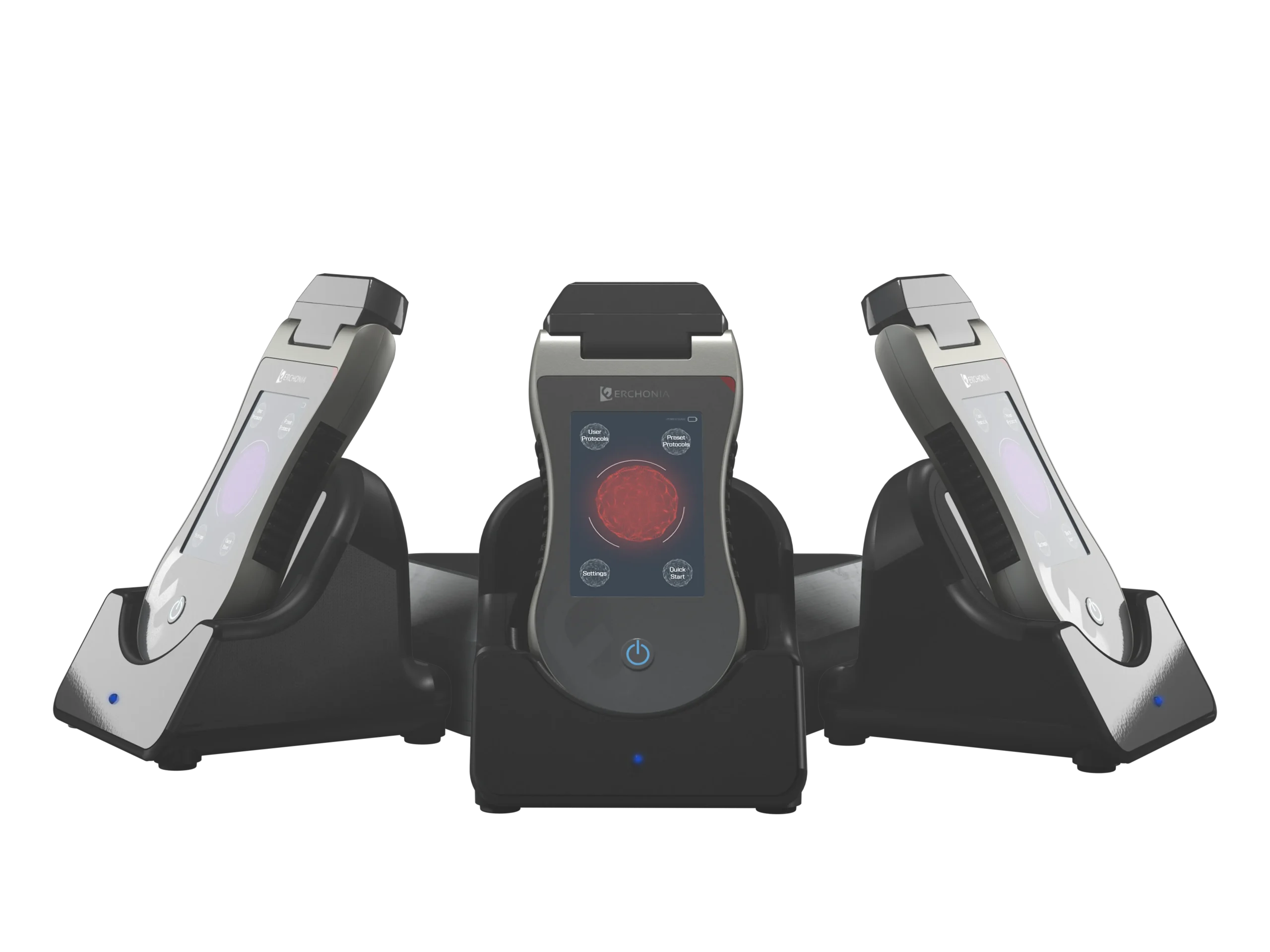 The Erchonia Base Station with three handheld lasers